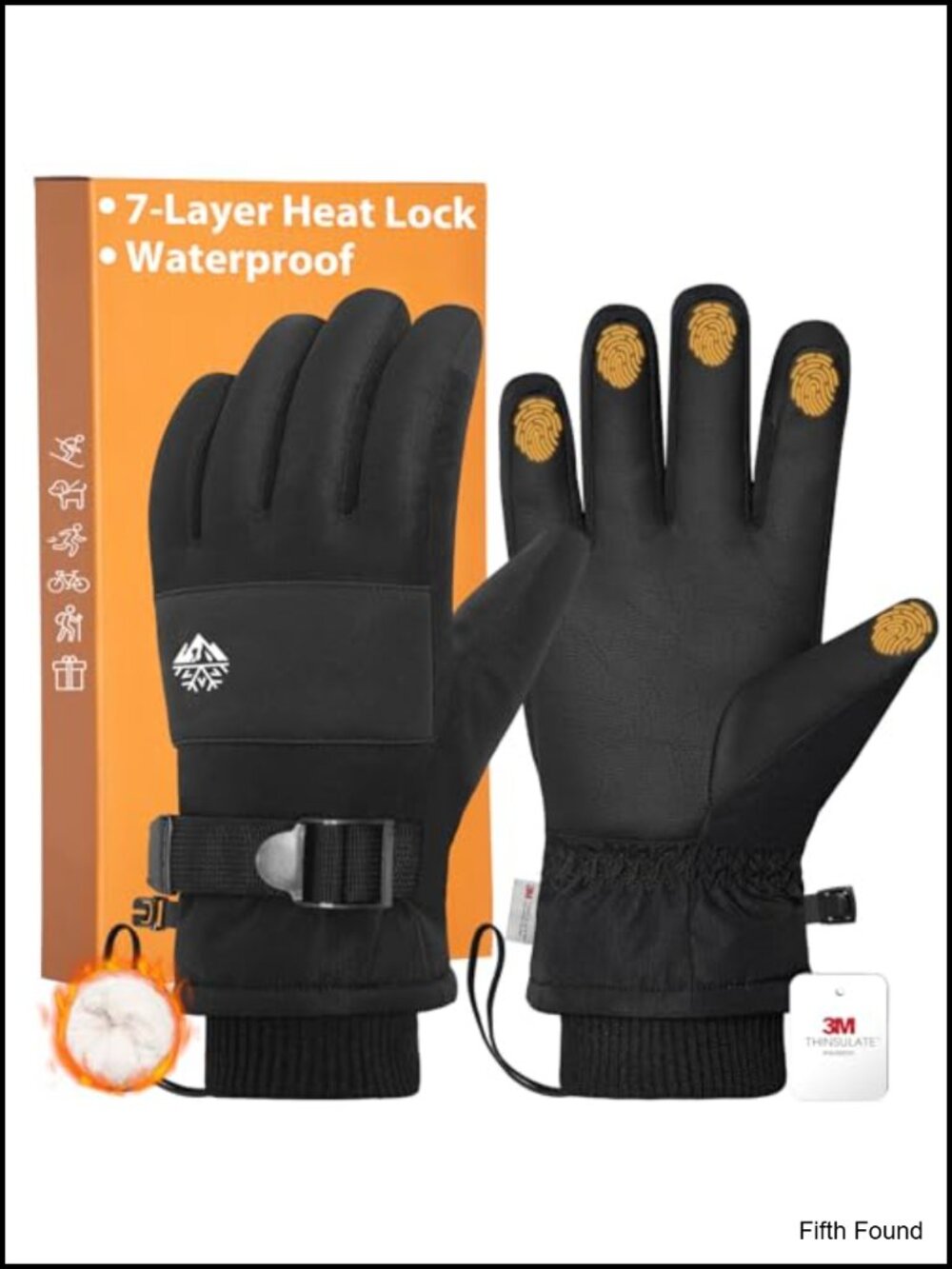 Thermal Waterproof Snow Gloves with 3M Thinsulate - Touchscreen & Non-Slip for